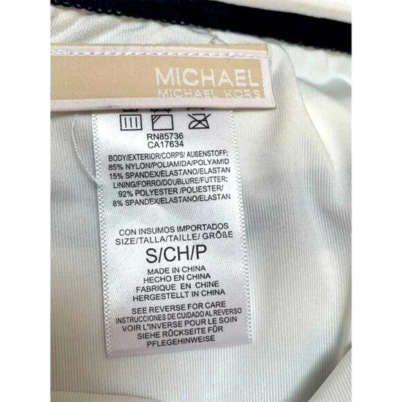 Michael Kors Womens Logo Ring Hardware Stripe Bikini Bottom Black/White Small - Picture 5 of 12